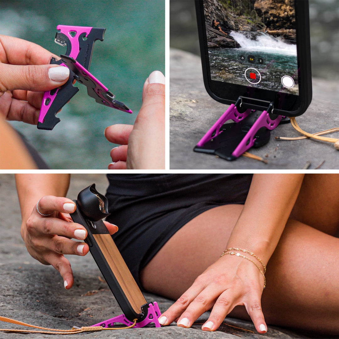 Robustes Handy Stativ in Schwarz für verwacklungsfreie Fotos & professionelles Vlogging.