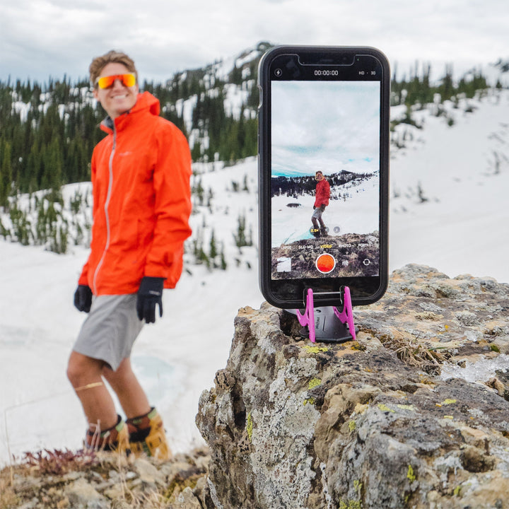 Kompaktes Smartphone Stativ Zubehör, optimiert für Fotos, Vlogs & Selfies, universal.