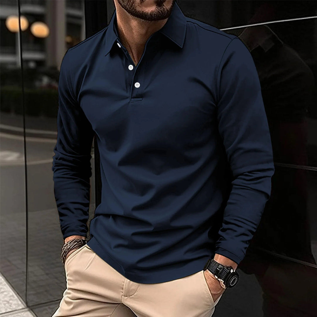 Vielseitiges Herren Longsleeve Polo als Basic Shirt oder für elegante Business Casual Outfits.