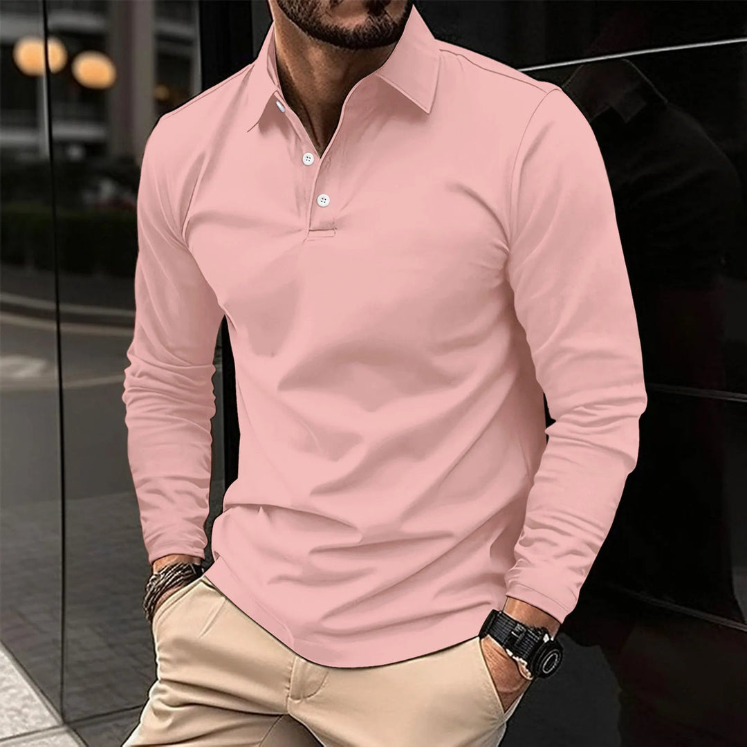 Zeitloses Herren Langarm Poloshirt, bequemes Oberteil und elegantes Basic für Ihre Garderobe.