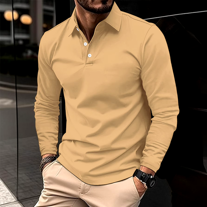 Herren Langarm Polo für elegante Freizeit- oder Business Casual Anlässe, klassischer Stil.