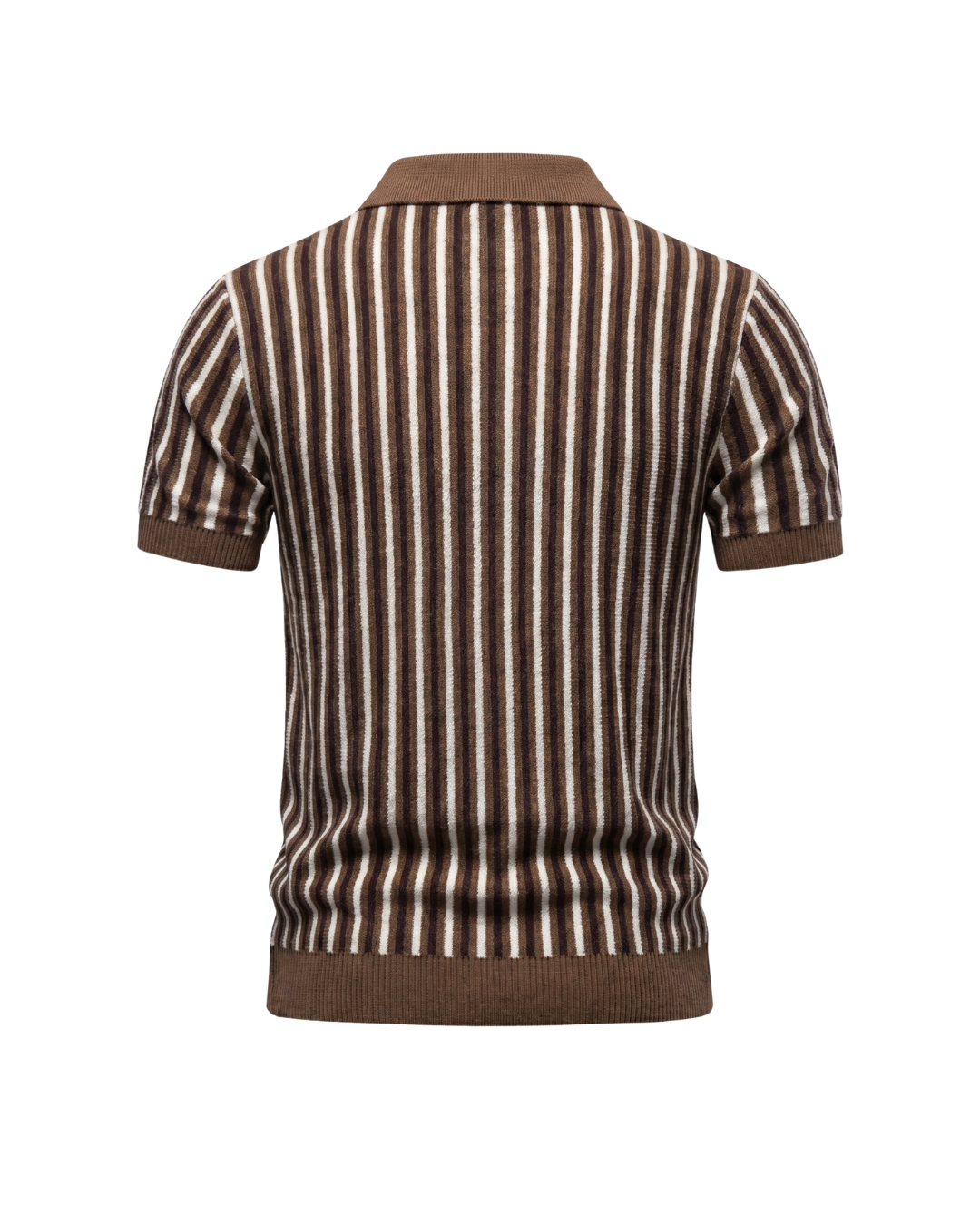 Vintage Herren Strick-Poloshirt gestreift, ideal für Smart Casual Sommer Outfits & Alltagskleidung.