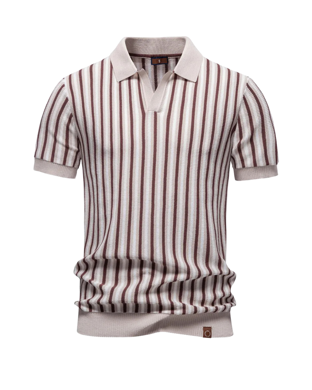 Smart Casual Herren Strick-Polo mit Streifenmuster, perfekt für elegante Freizeit-Looks & Alltag.