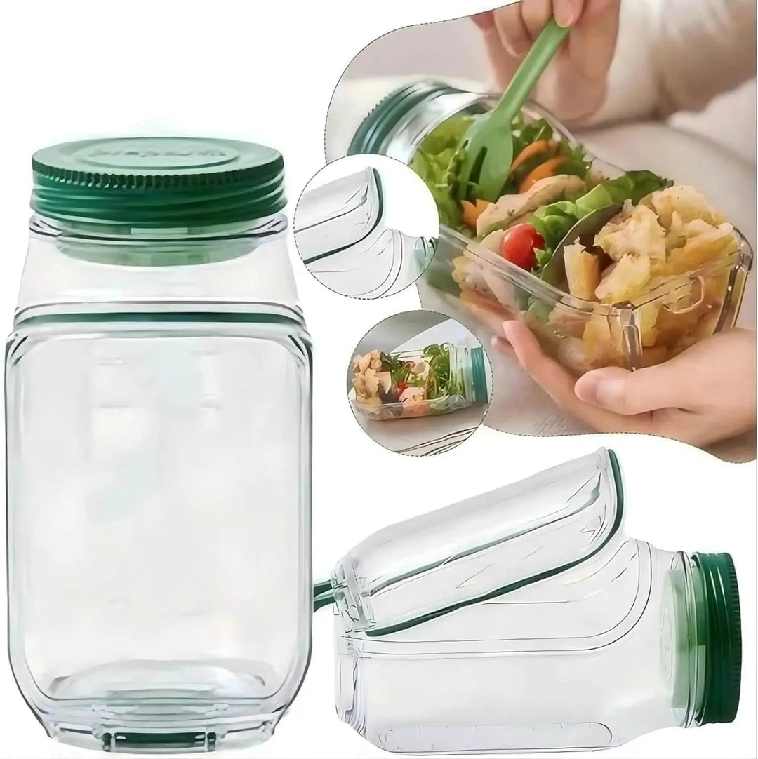 Auslaufsichere Salatbox, BPA-frei, hält Mahlzeiten frisch für Büro, Schule & unterwegs.