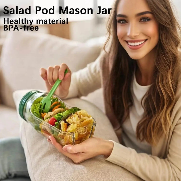 Umweltfreundliche Salatbox, BPA-frei, sorgt für frische und leckere Mahlzeiten den ganzen Tag.