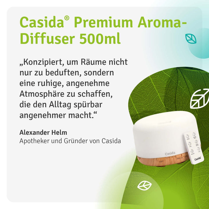 Komfortabler 500 ml Ultraschall-Aromadiffusor mit Fernbedienung, LED-Licht. Für Duft, Feuchtigkeit & Wohlbefinden.