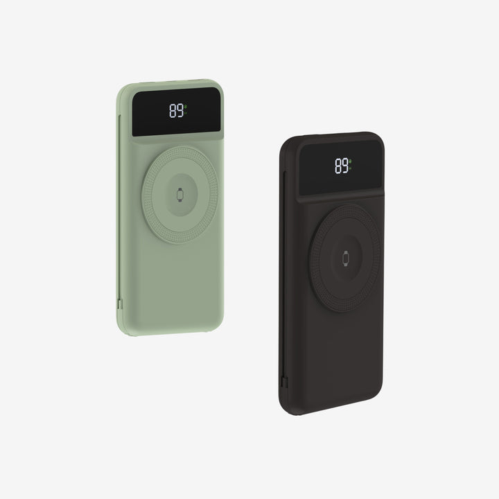 Mobiles Powerbank Doppelpack 10.000 mAh, vielseitiges Reisezubehör für alle Smartphones.