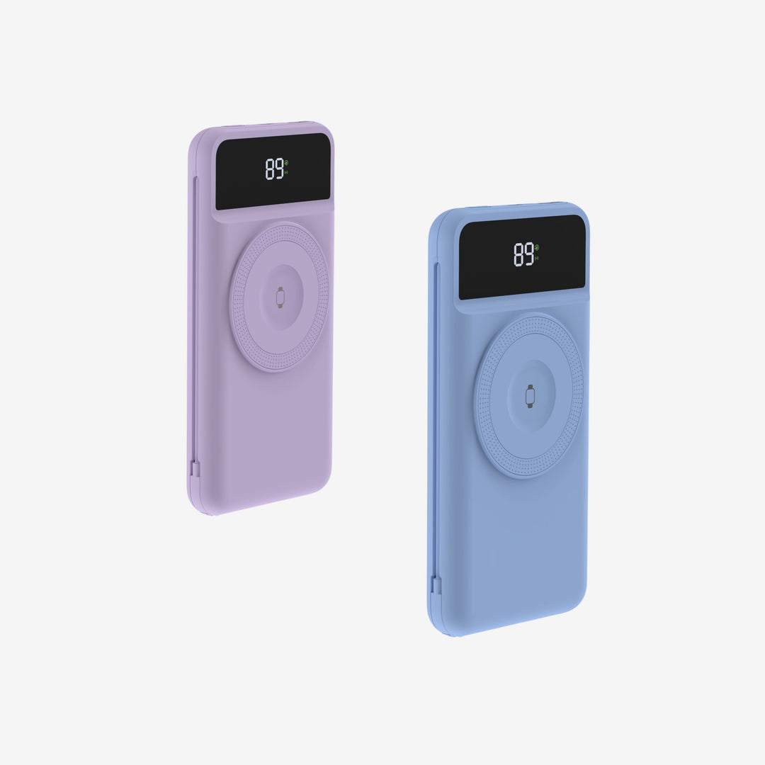 Doppelpack 10.000 mAh Powerbank, mobiles Zubehör für schnelles kabelloses Laden unterwegs.