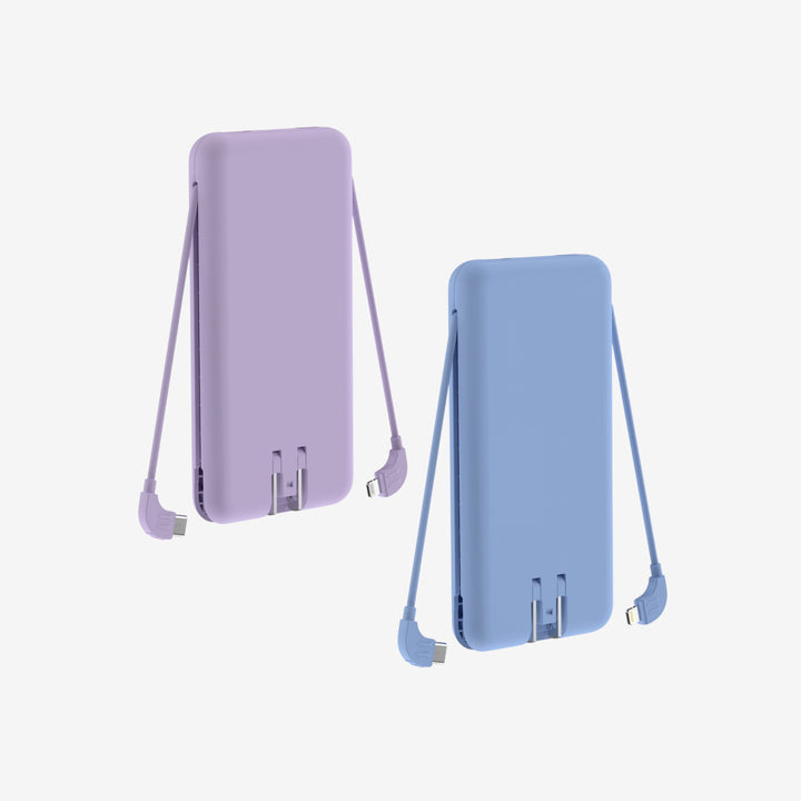 Universelle 10.000 mAh Powerbanks im Doppelpack, schnelles Laden für Mobilgeräte.