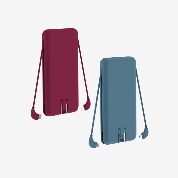 Universelles Powerbank Doppelpack 10.000 mAh, kabelloses Laden für bis zu zwei Geräte.