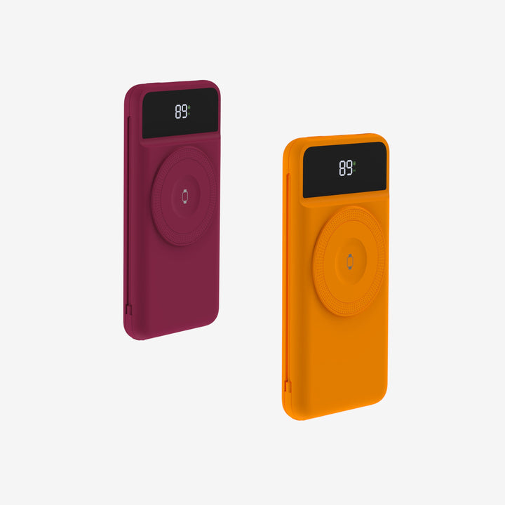 Universelles Doppelpack 10.000 mAh Powerbank mit Schnellladefunktion für unterwegs.