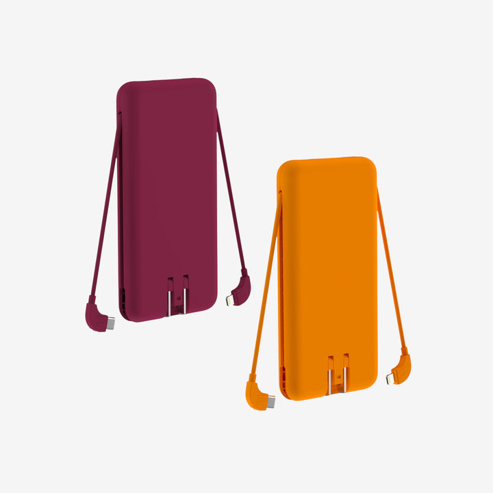 Universelles Ladeset: Doppelpack 10.000 mAh Powerbank, kabellos und kabelgebunden.