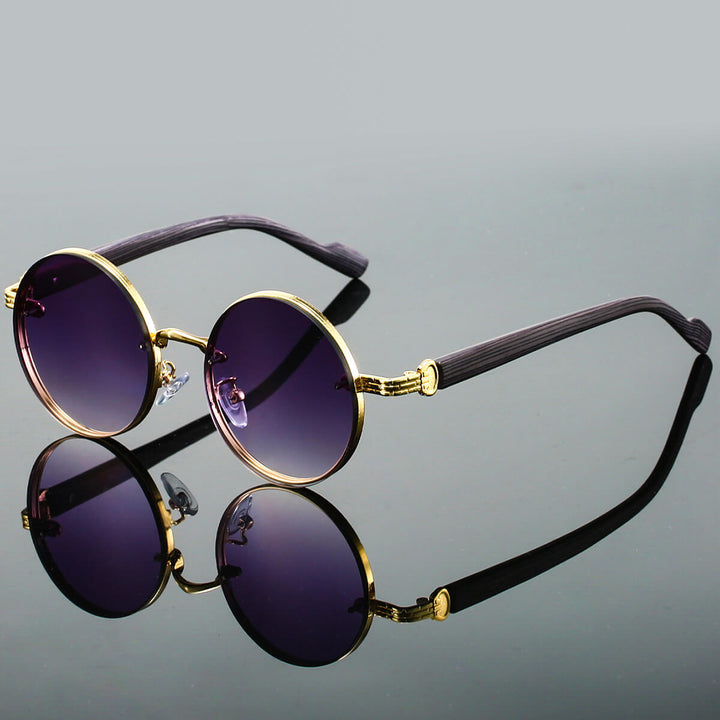 Runde Retro Sonnenbrille unisex. Leichtes Metallgestell, UV400 Schutz für Damen & Herren, ideal für den Sommer.
