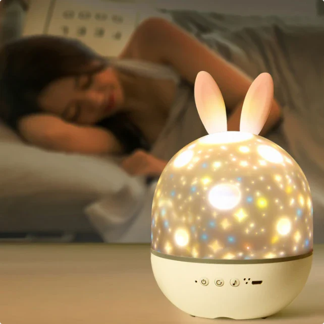 Nachtlicht für Baby- & Kinderzimmer; Sternenhimmel Projektor mit Musik & LED Licht; Einschlafhilfe für süße Träume.