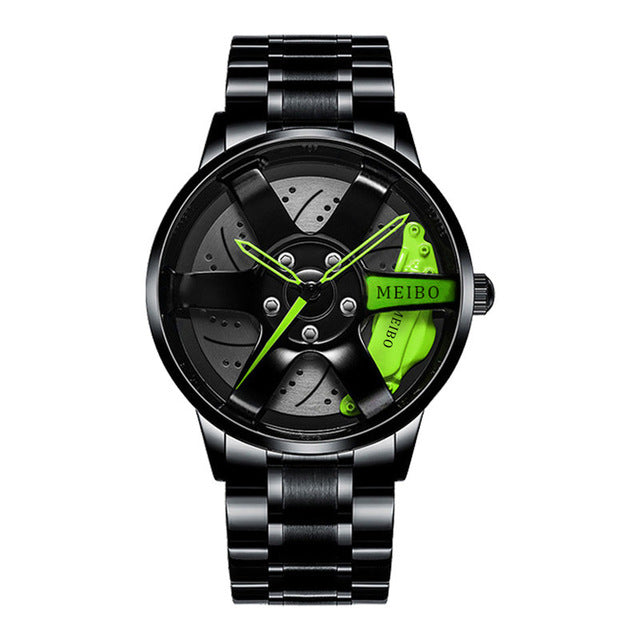 Hochwertige Herrenuhr mit Chronographenfunktion, sportlicher Rennwagen-Stil, wasserdicht.