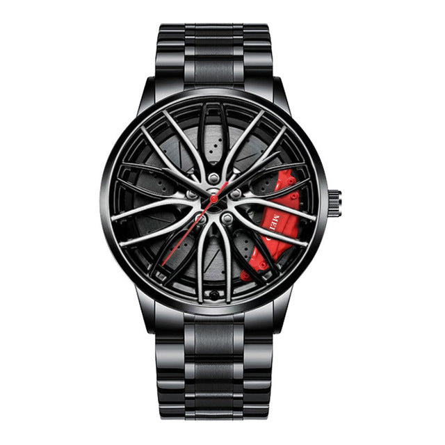 Elegante Herrenuhr mit präzisem Uhrwerk, Rennwagen Design für den anspruchsvollen Mann.