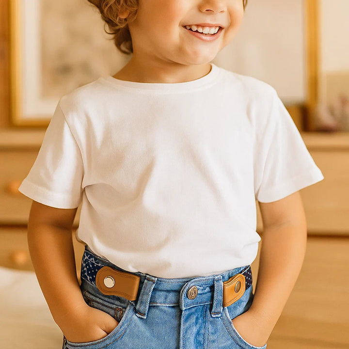 Elastischer Kindergürtel in Grün mit Tiermotiv, super bequem & praktisch.
