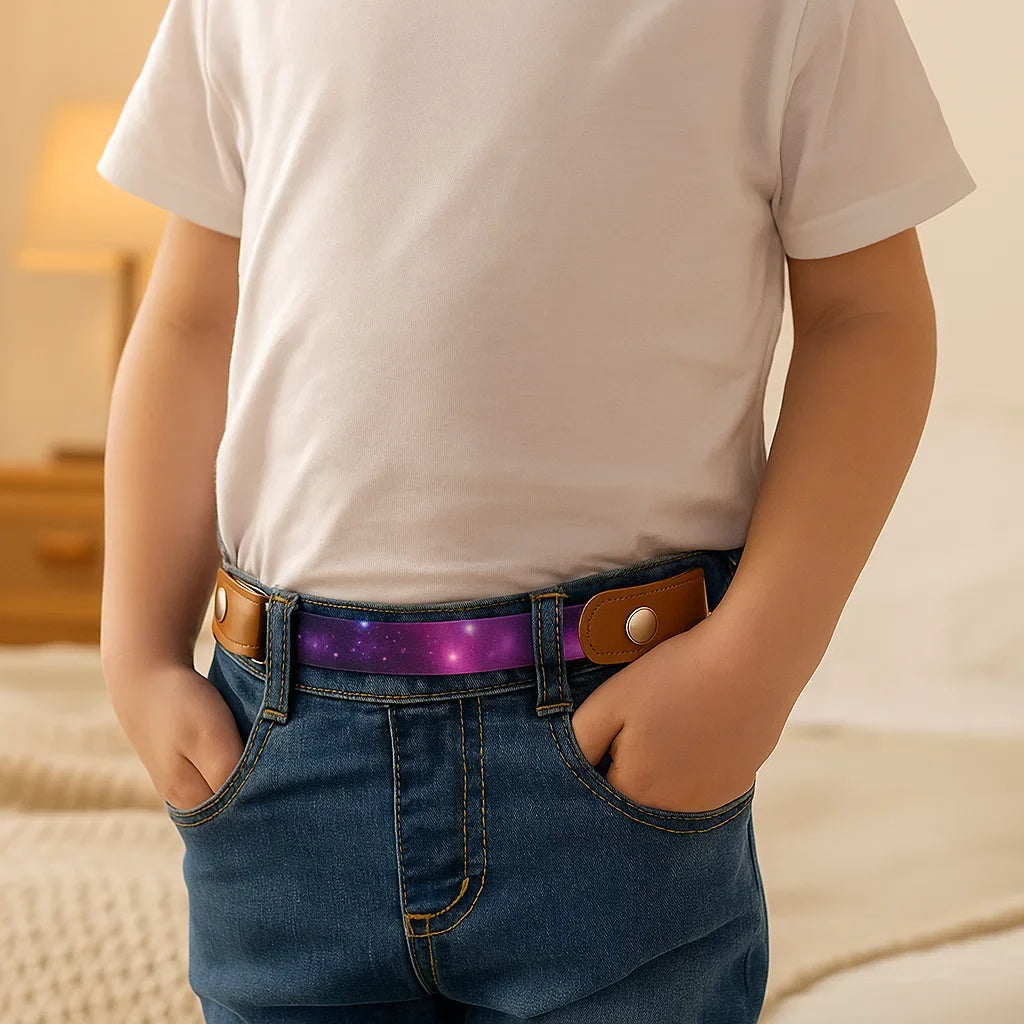 Bunter Sternengürtel, elastisch und verstellbar, ideal für aktive Kinder.