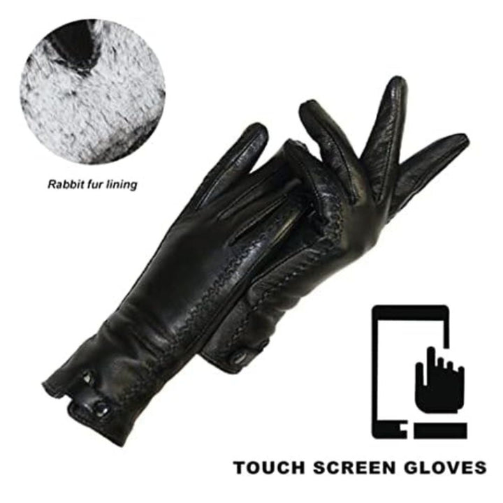 Stilvolle Damen Vintage Winterhandschuhe mit Touchscreen-Funktion, warm & praktisch für kalte Tage.