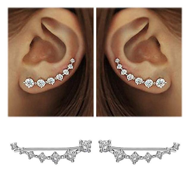 Eleganter Damen Ohrring aus 925 Sterling Silber mit glänzendem Zirkon.