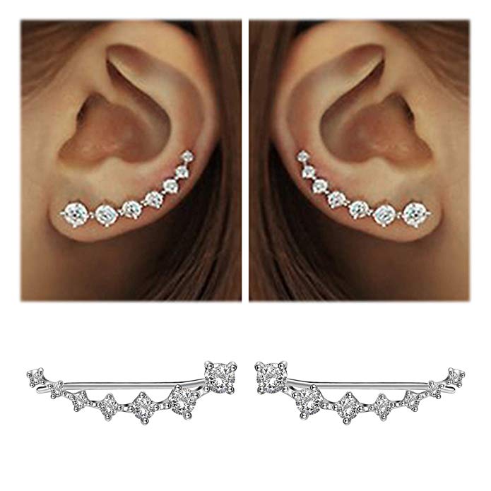 Hochwertiger Damen Ohrring aus 925 Sterling Silber mit edlem Zirkon Stein, langlebiger Schmuck.