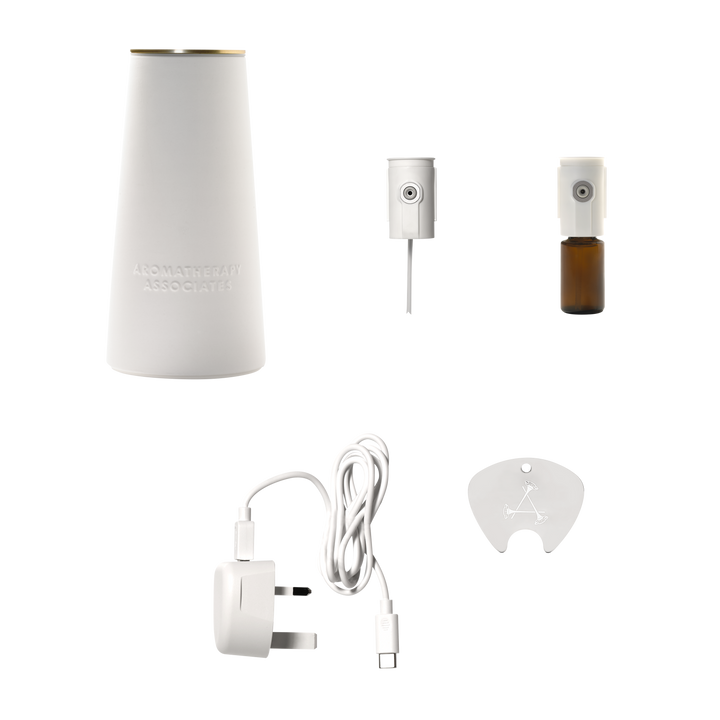 Eleganter kabelloser Aroma Diffusor aus Keramik, wasserlos für ätherische Öle & Raumbeduftung.