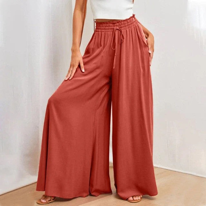 Elegante Damen Wide Leg Hose mit hoher Taille. Modische Palazzohose für vielseitige Anlässe.