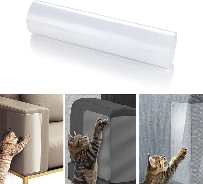 Selbstklebender, transparenter Kratzschutz für Katzen. Effektiver Möbelschutz für Polster, hält Möbel neuwertig.