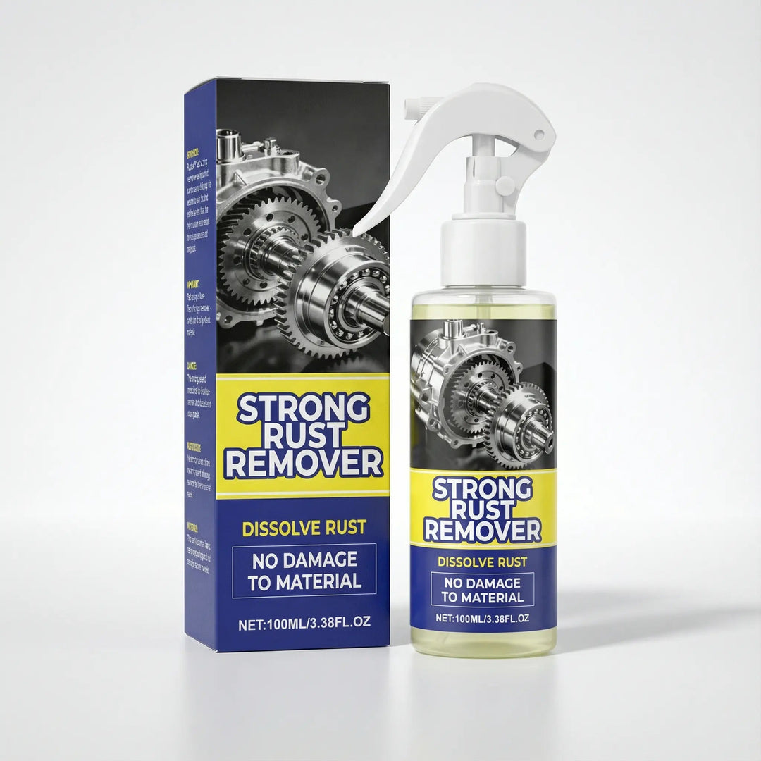 Effektives Rostentferner Spray für Metall, Werkzeug & Autoteile; entfernt Rost, schützt Stahl & Chrom vor Korrosion.