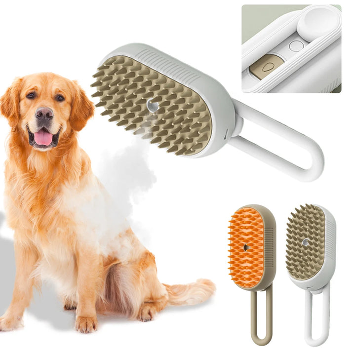 Hunde-Dampfpflegebürste für sanfte Fellpflege und glänzendes, gesundes Hundefell. Ideal für Tierpflege und Wellness.