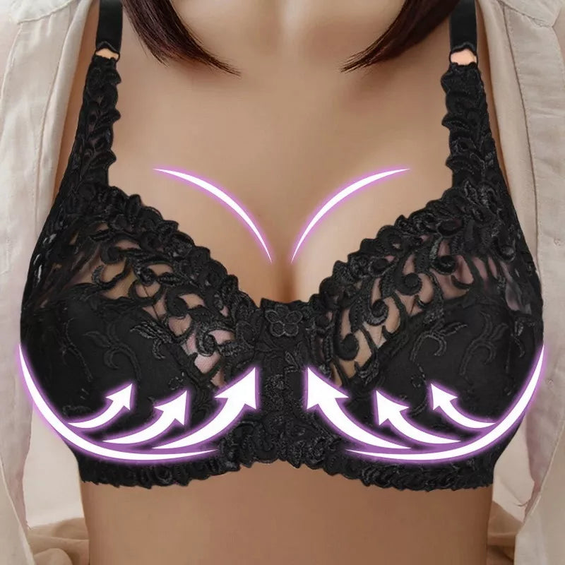 Luxuriöser Damen Push-up BH, Übergröße. Detaillierter Spitzen BH für elegante Unterwäsche & tollen Halt.