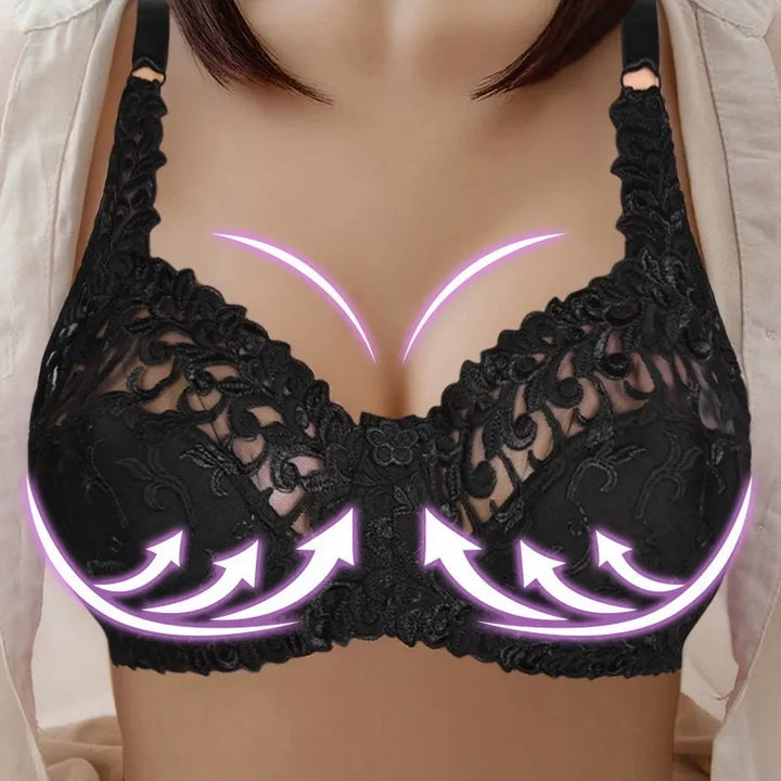 Luxuriöser Damen Push-up BH, Übergröße. Detaillierter Spitzen BH für elegante Unterwäsche & tollen Halt.