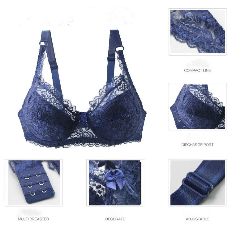 Modischer Damen Spitzen-BH Übergröße, perfekt für jede Jahreszeit, mit Push-up Effekt & Komfort.