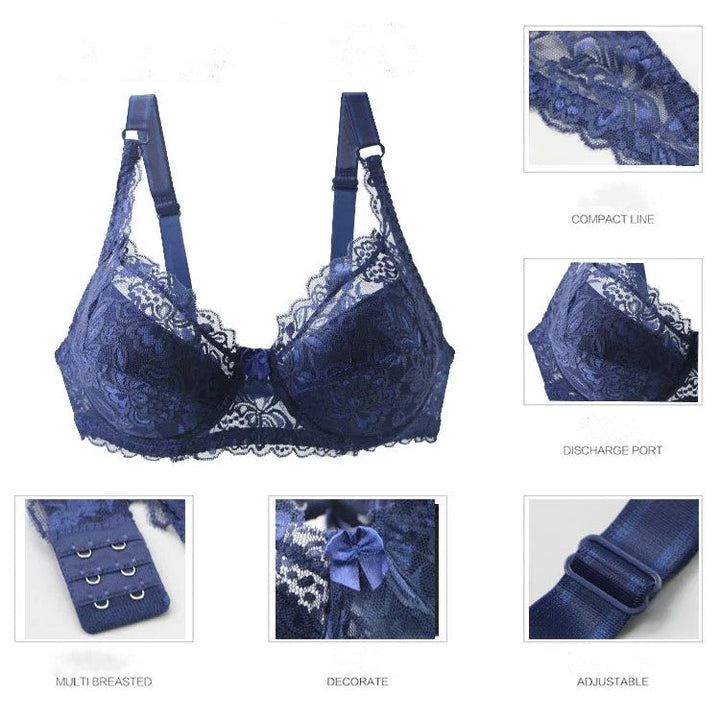 Modischer Damen Spitzen-BH Übergröße, perfekt für jede Jahreszeit, mit Push-up Effekt & Komfort.