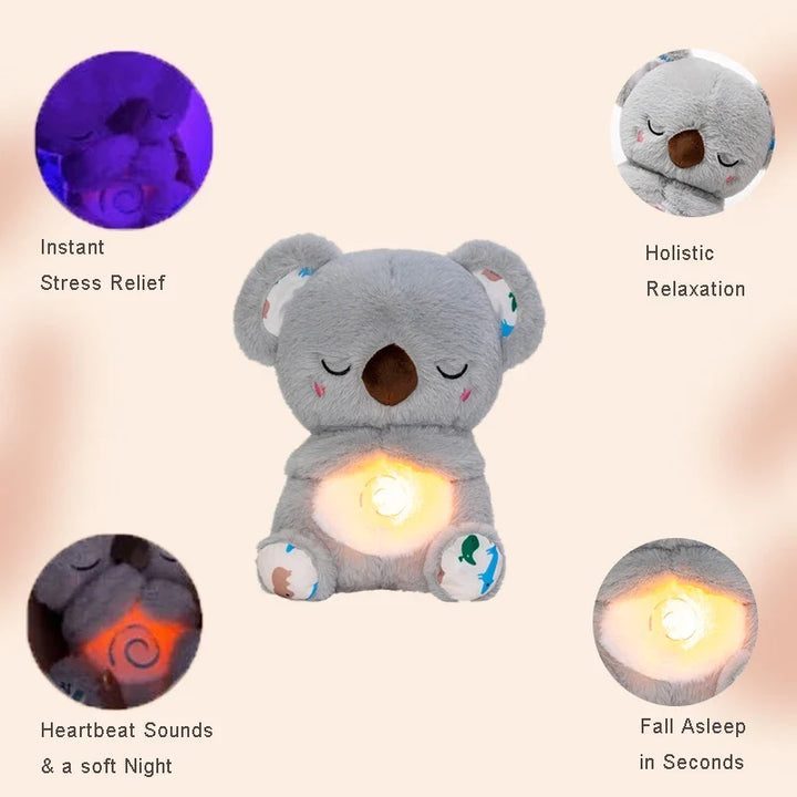 Graues, weiches Koala Kuscheltier, perfekt zum Schmusen, als Schlafhilfe & beruhigendes Geschenk für Babys.
