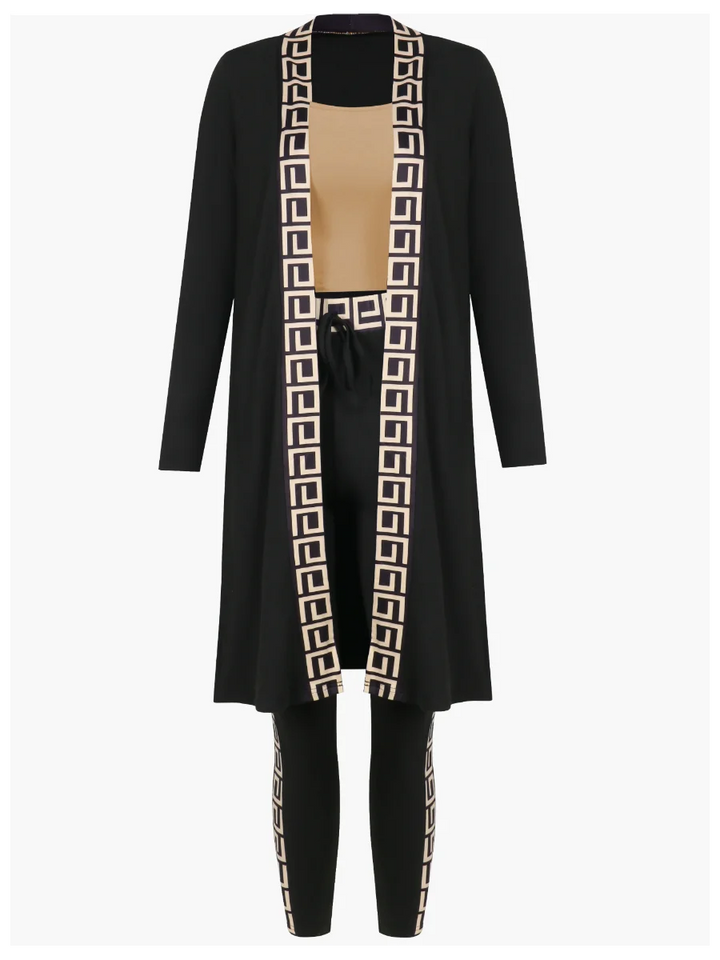 Herbst/Winter Plus Size Damen Set, 3-teilig, warm & bequem für elegante Freizeitlooks.