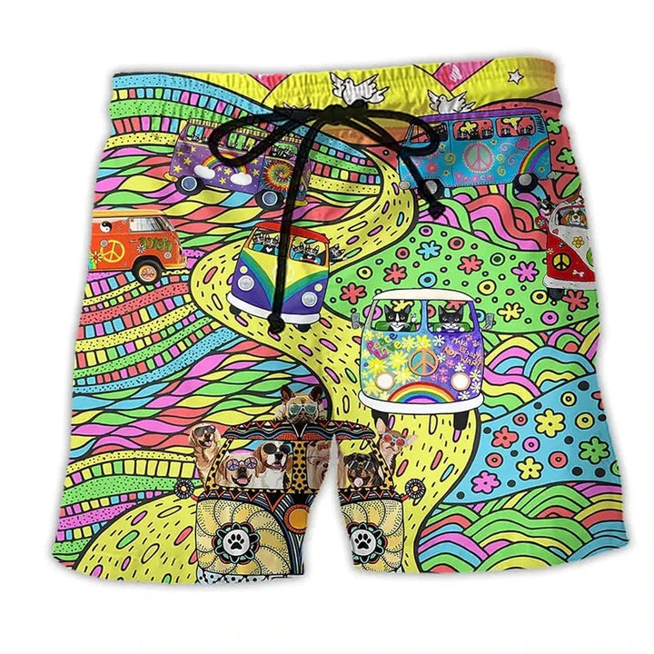 Bequeme Herren Schwimmshorts mit individuellem Graffiti Design, schnelltrocknend für Sport & Entspannung.