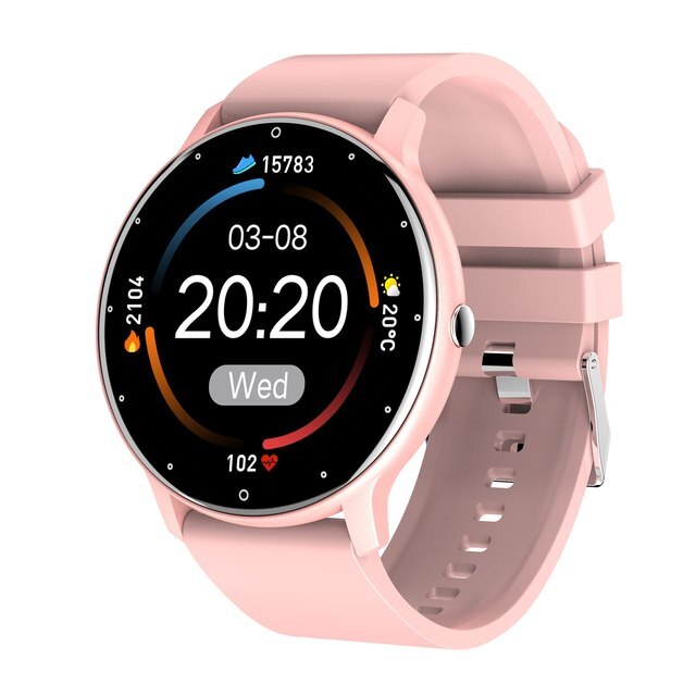 Schlanke, moderne Unisex Smartwatch mit digitalem Touchscreen-Display. Ultradünnes Design.