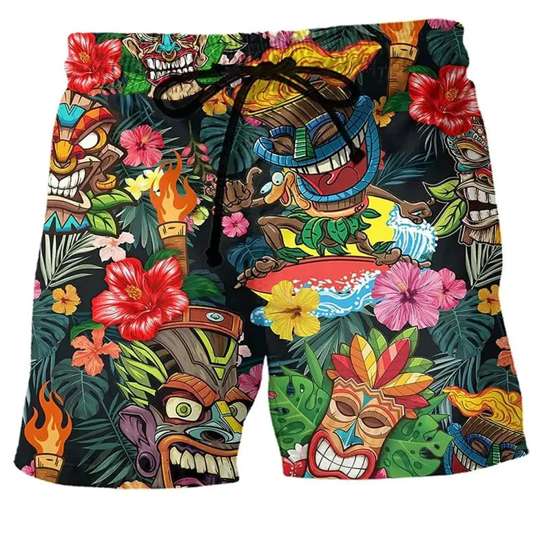 Herren Badehose mit coolem Graffiti Print, schnelltrocknende Schwimmshorts für Strand & Pool.