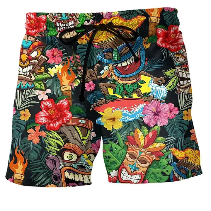 Herren Badehose mit coolem Graffiti Print, schnelltrocknende Schwimmshorts für Strand & Pool.