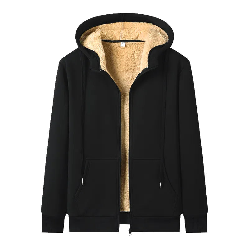 Stylische Fleece-Kapuzenjacke für Damen in Plusgröße, warm & gemütlich für kalte Wintertage.