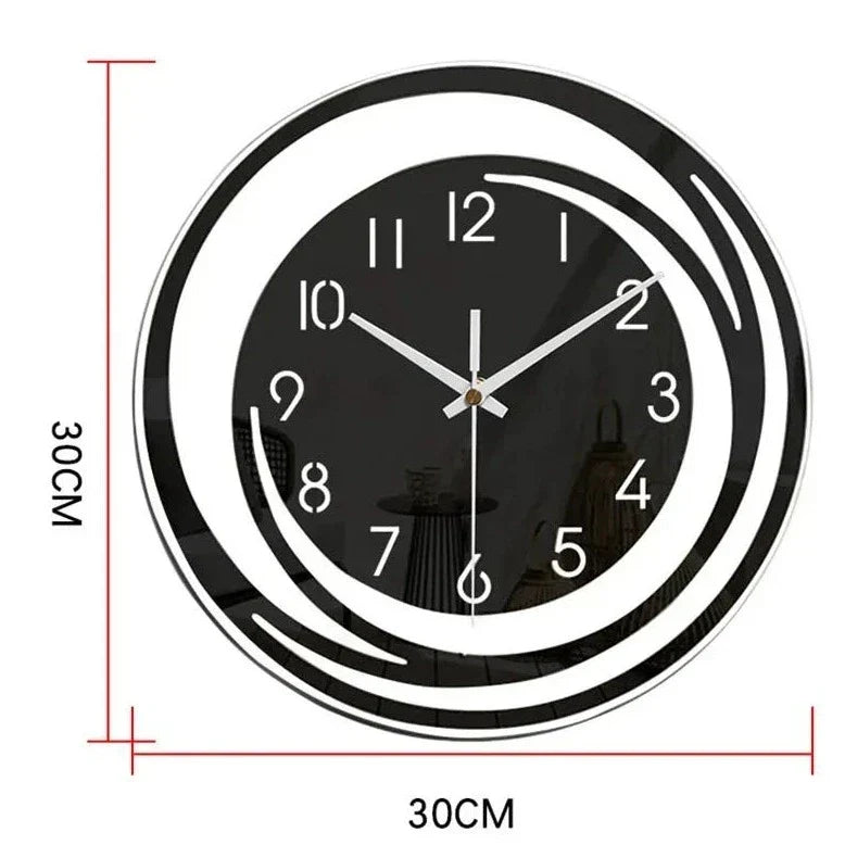 Modernes Design: schwarze Wanduhr, minimalistisch & geräuschlos. Stilvolle Dekoration für Ihr Zuhause oder Büro.
