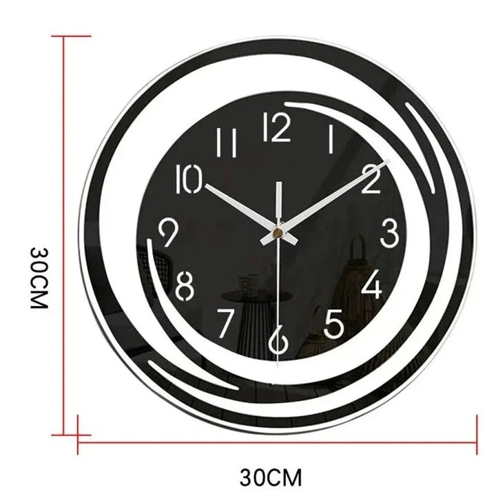 Modernes Design: schwarze Wanduhr, minimalistisch & geräuschlos. Stilvolle Dekoration für Ihr Zuhause oder Büro.