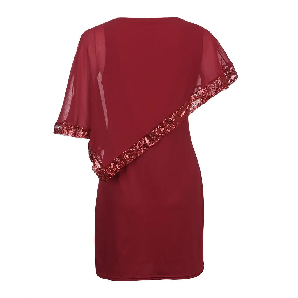 Damen Partykleid Übergröße, allover Pailletten, schulterfrei, ein Must-have für besondere Events.