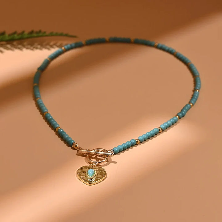 Einzigartige Evil Eye Perlen-Halskette für Damen. Schutzamulett mit bunten Perlen.