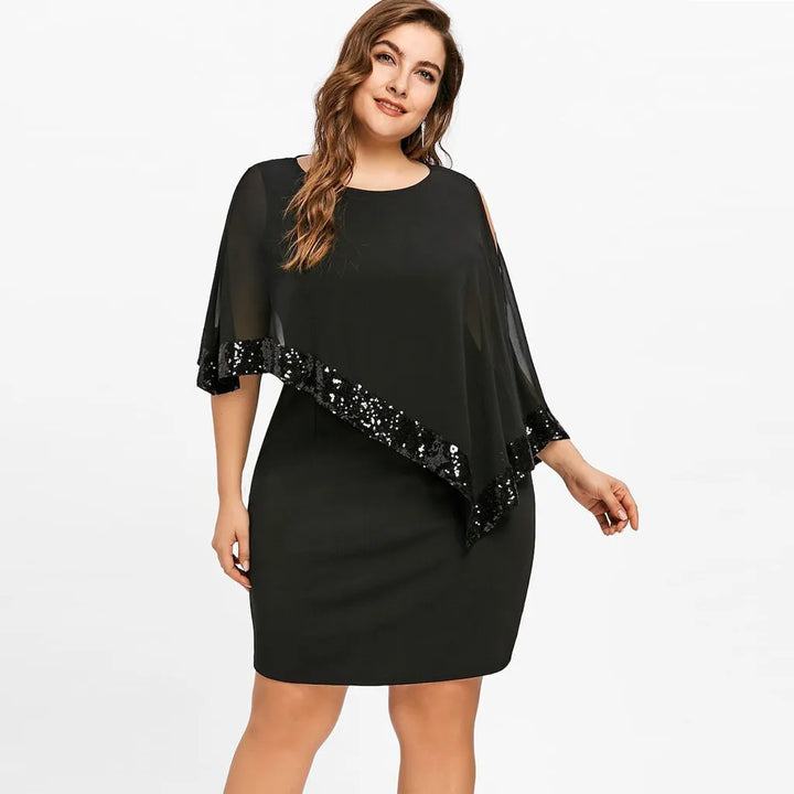 Exklusives Abendkleid mit Pailletten für Damen in Übergröße, eleganter und bequemer Schnitt.