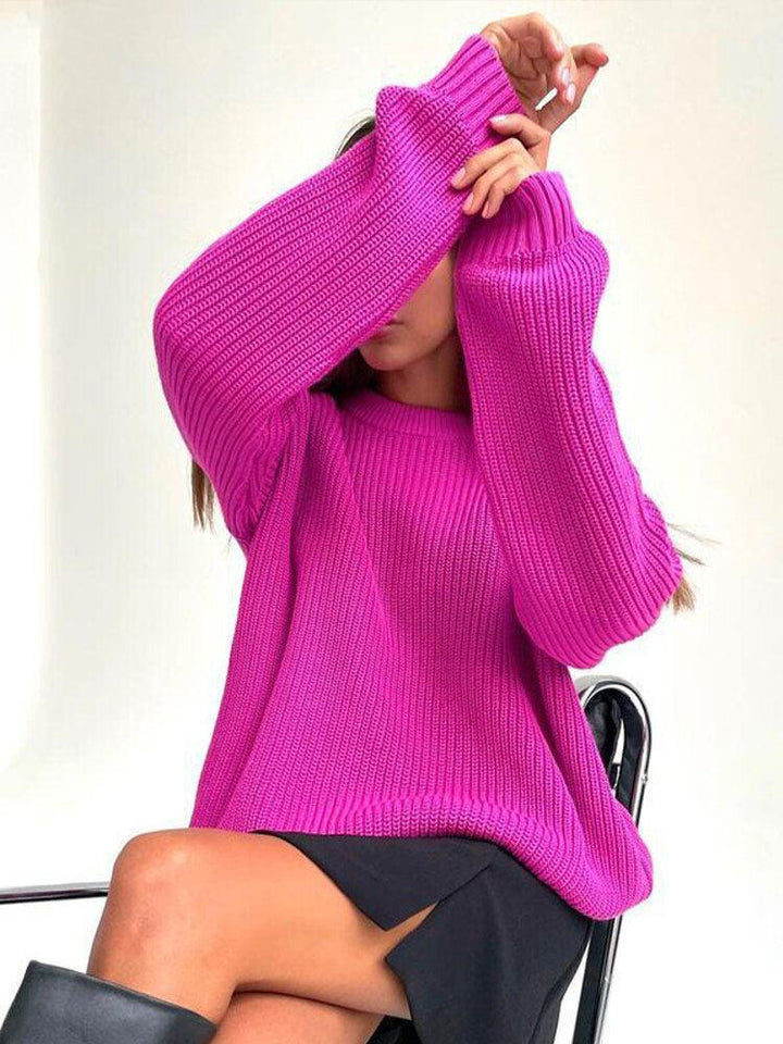 Bequemer Damen Herbst-Winter-Pullover, weicher Strick für gemütliche Tage. Warmes Freizeit-Oberteil.