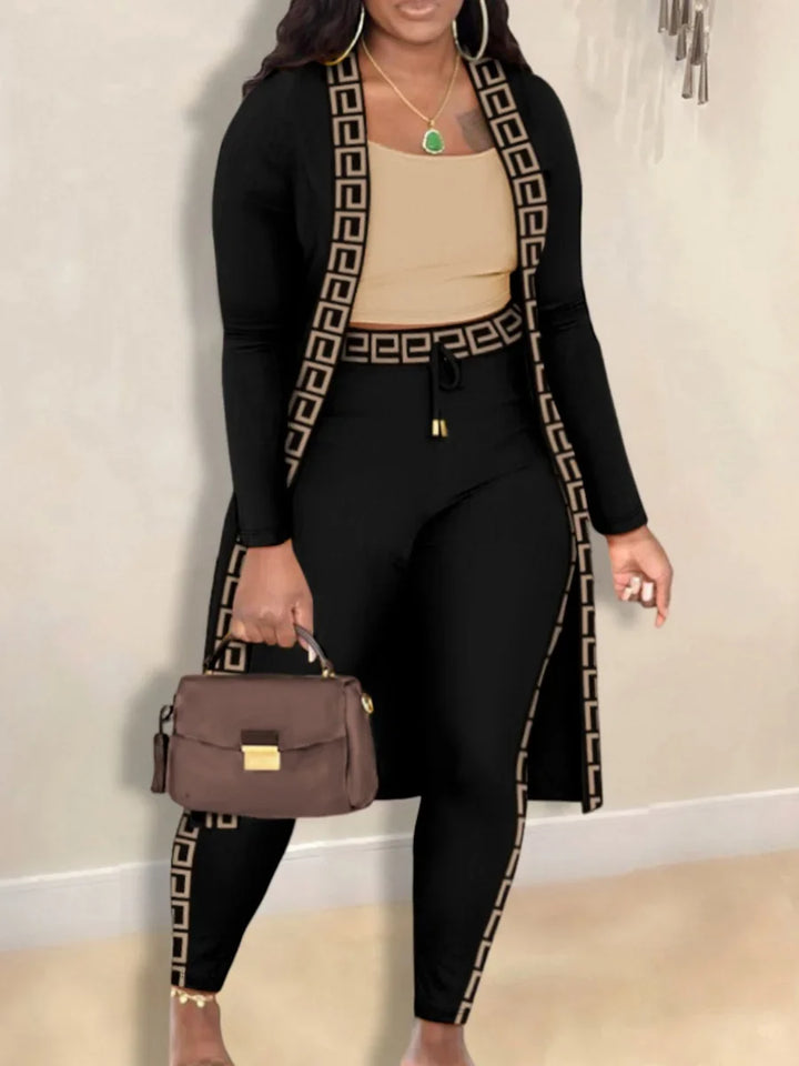 Bequemes Plus Size Damen Loungewear Set, 3-teilig, ideal für Freizeit im Herbst/Winter.