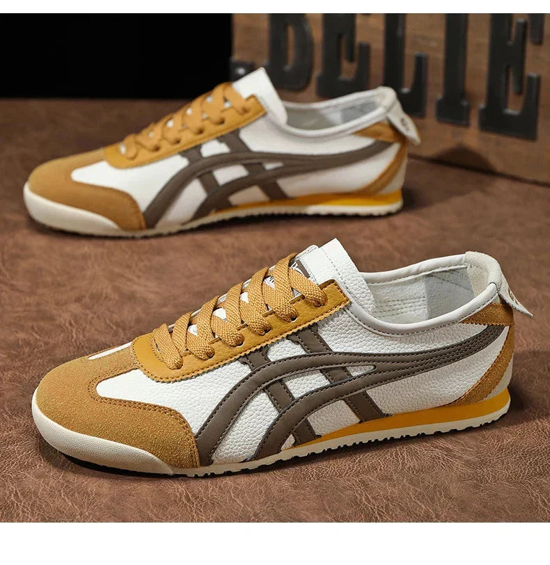 Rückansicht der modernen geometrischen Komfortschuhe für Damen & Herren; ideal als stylische Sommerschuhe.
