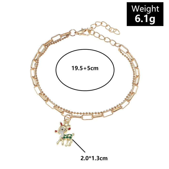 Glitzerndes Damen Winterzauber Armband, festlicher Weihnachtsschmuck mit bunten Anhängern.